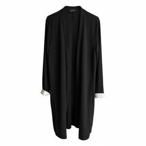 ASTR The Label Black Open Front Longline Duster Jacket Contrast Cuff Small
